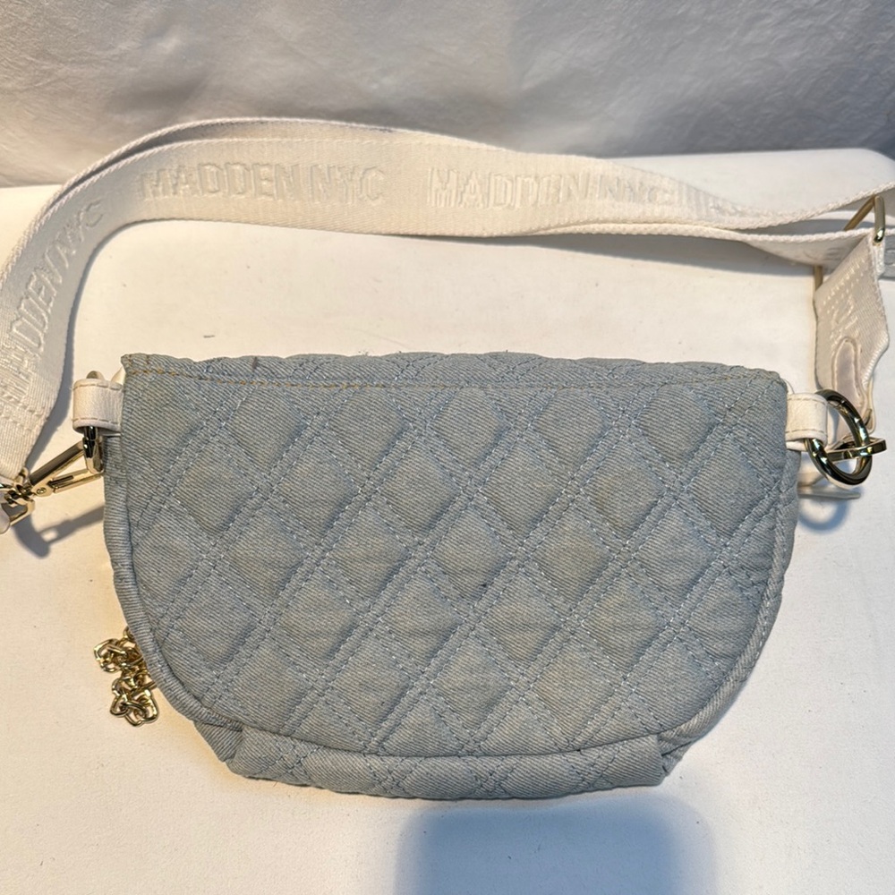 Quilted Blue Crossbody Bag - Picture 4 of 12